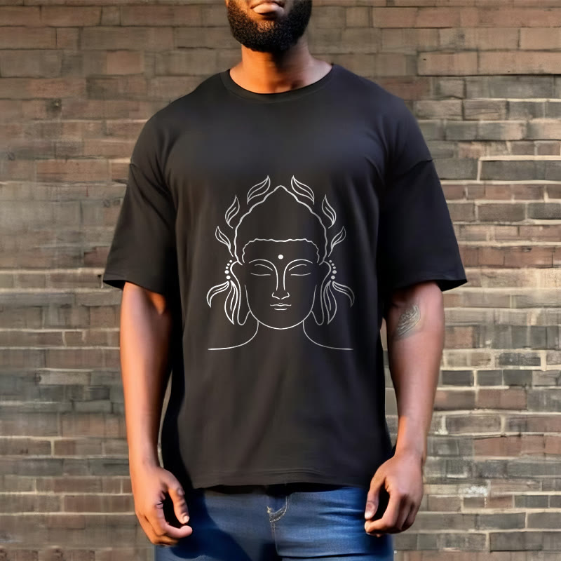Soft Cotton Minimalist Lotus Graphic Meditation Tee