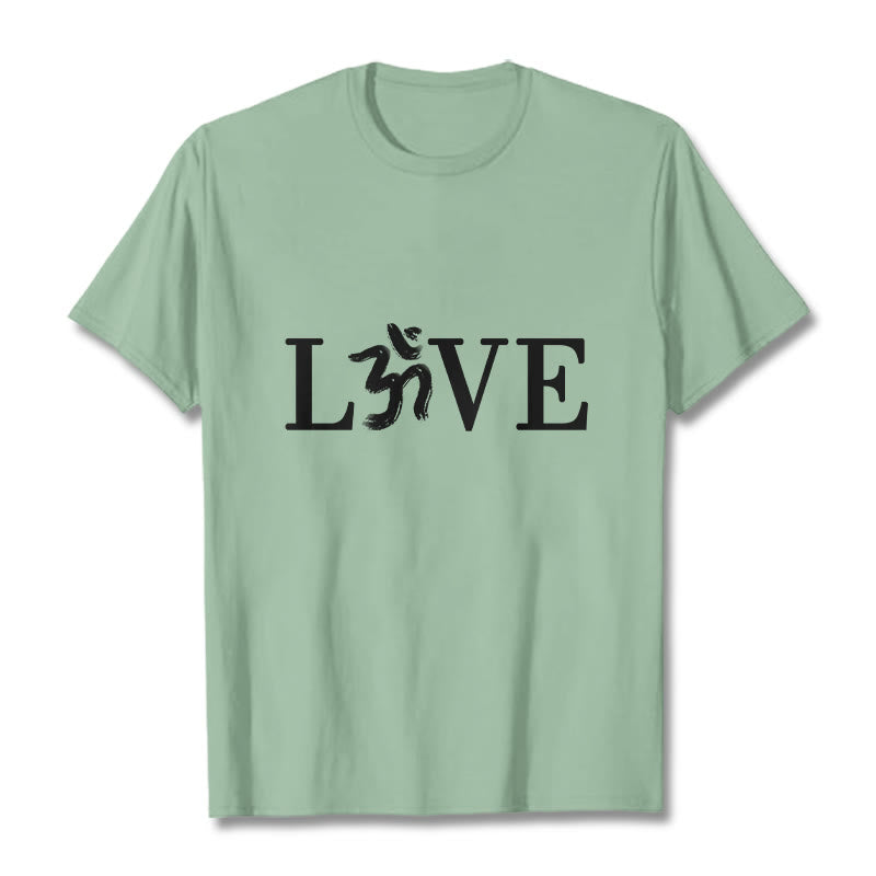 Soft Cotton Om Symbol Sanskrit Mindful T-Shirt