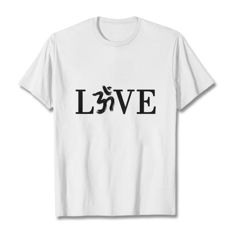 Soft Cotton Om Symbol Sanskrit Mindful T-Shirt