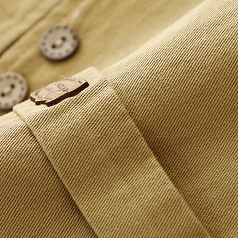 Solid Color Front Buttons Sleeveless Women's Cotton Waistcoat With Pockets