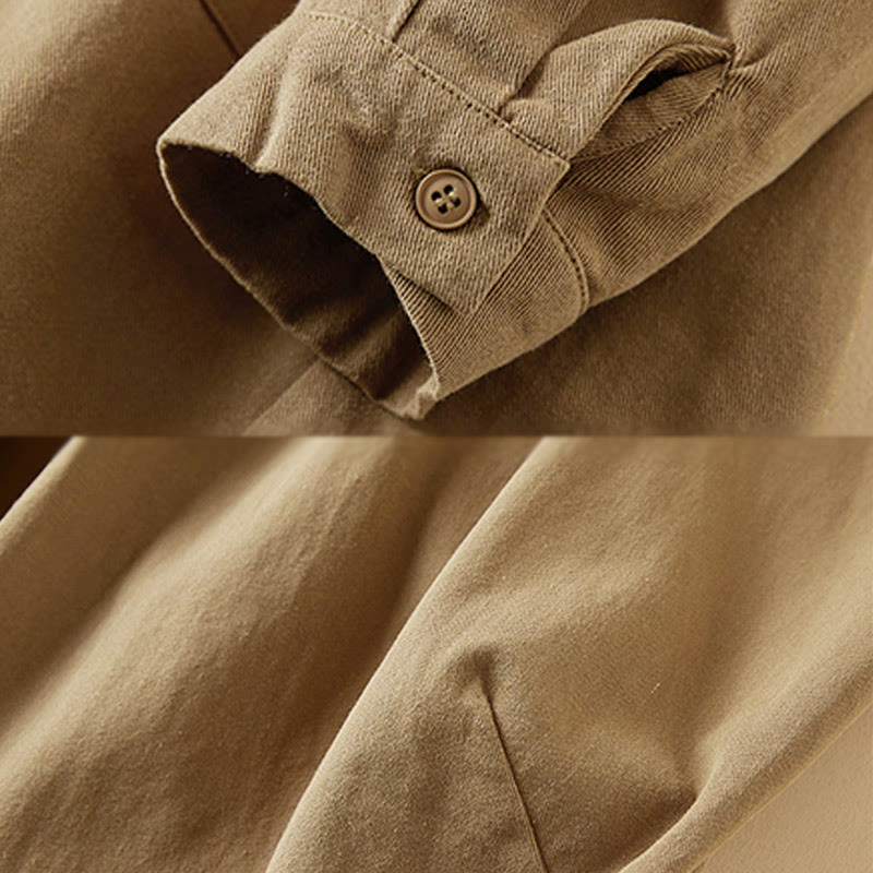 Fall Irregular Design Long Sleeve Women's Cotton Linen Lapel Jacket With Pockets