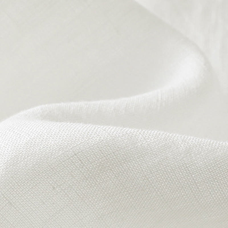 Spring Plain Buttons Design V-Neck Long Sleeve Women's Cotton Linen Shirt