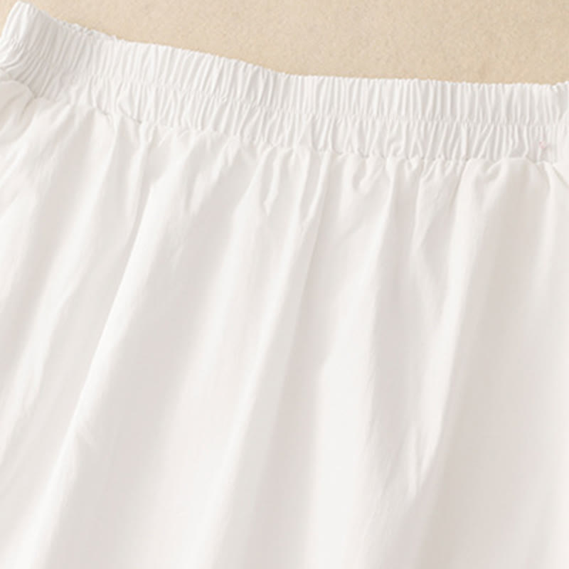 Tactile Cotton Irregular Button Meditation Shirt & Skirt Set