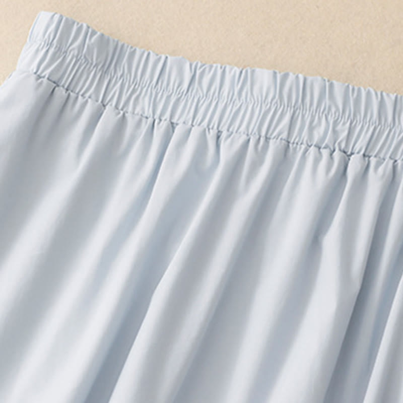 Tactile Cotton Irregular Button Meditation Shirt & Skirt Set