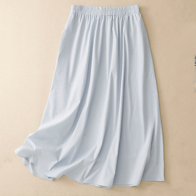 Tactile Cotton Irregular Button Meditation Shirt & Skirt Set