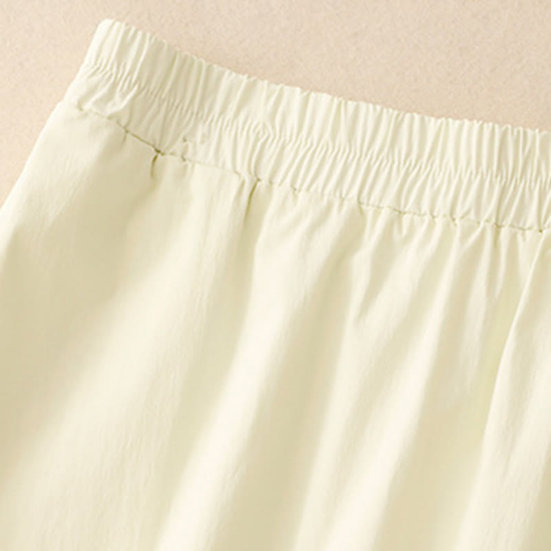 Tactile Cotton Irregular Button Meditation Shirt & Skirt Set