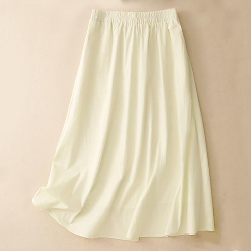 Tactile Cotton Irregular Button Meditation Shirt & Skirt Set