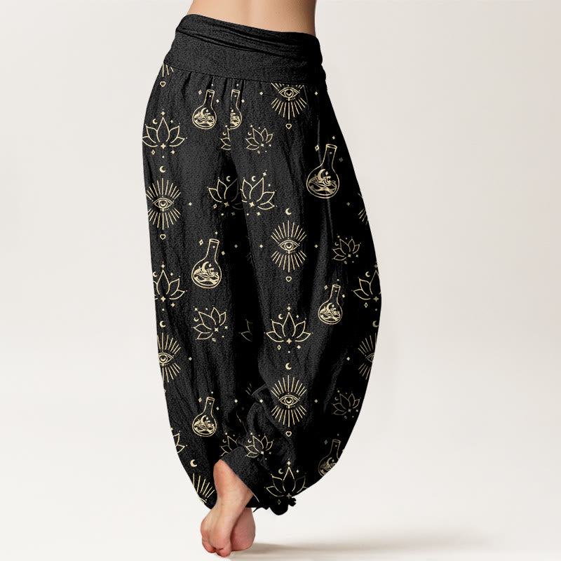 Breathable Cotton Lotus Eye of Horus Mindful Harem Pants