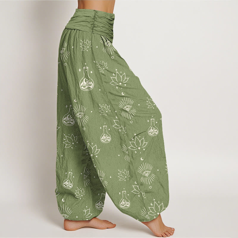 Breathable Cotton Lotus Eye of Horus Mindful Harem Pants