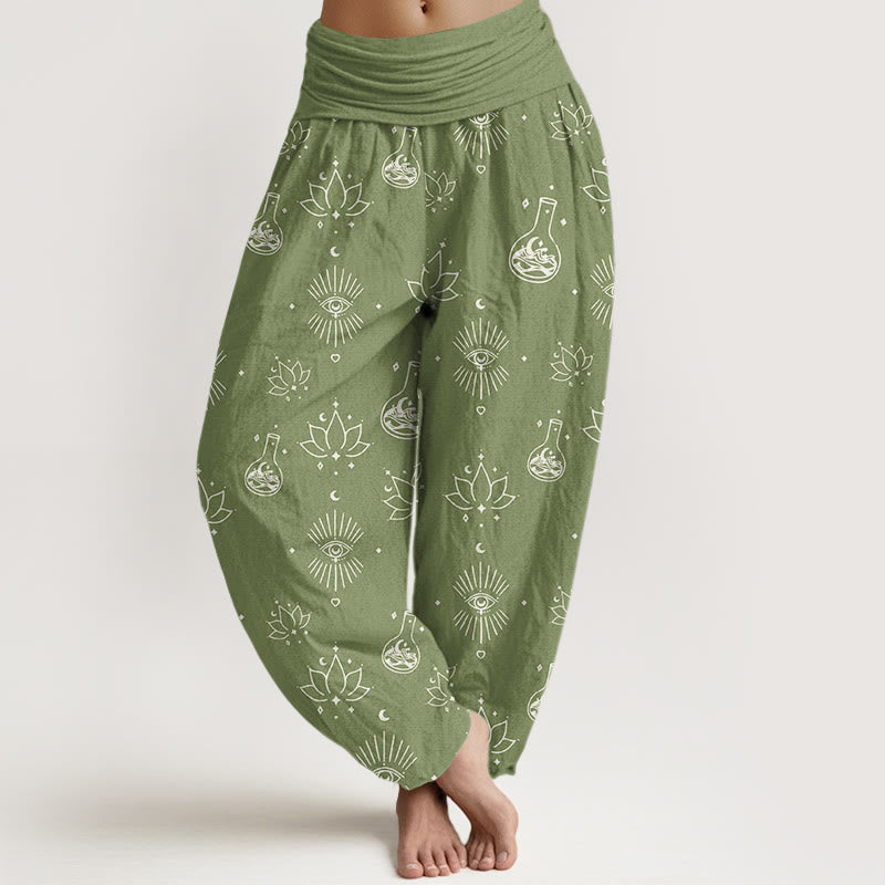 Breathable Cotton Lotus Eye of Horus Mindful Harem Pants