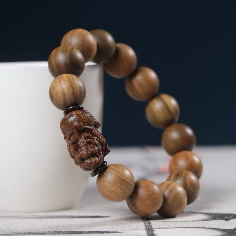 Green Sandalwood Pixiu Attract Wealth Bracelet