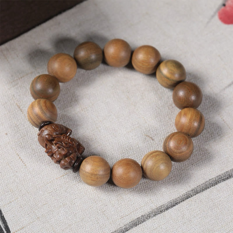 Green Sandalwood Pixiu Attract Wealth Bracelet