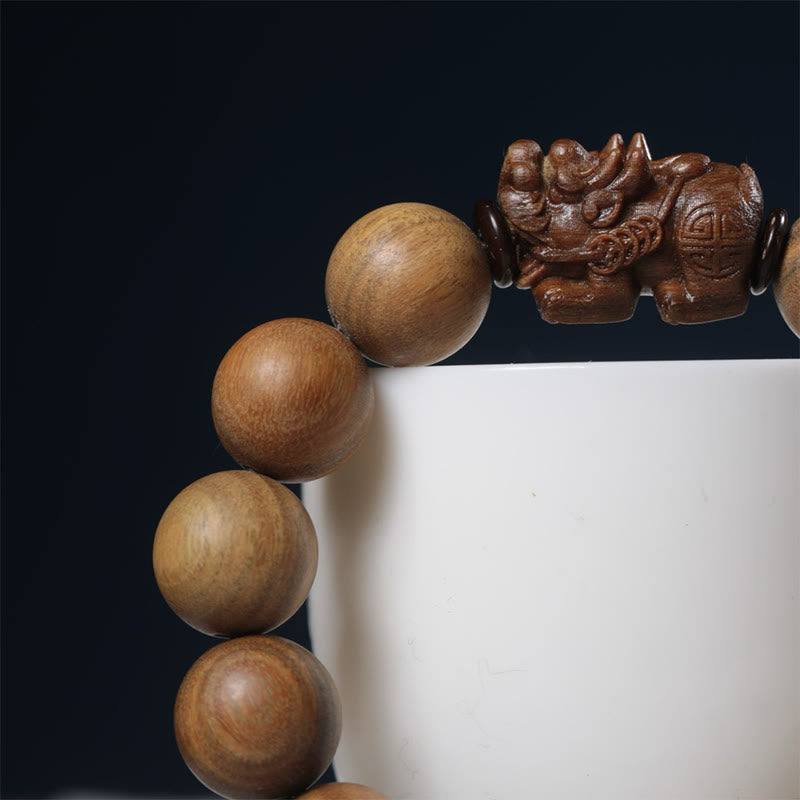 Green Sandalwood Pixiu Attract Wealth Bracelet