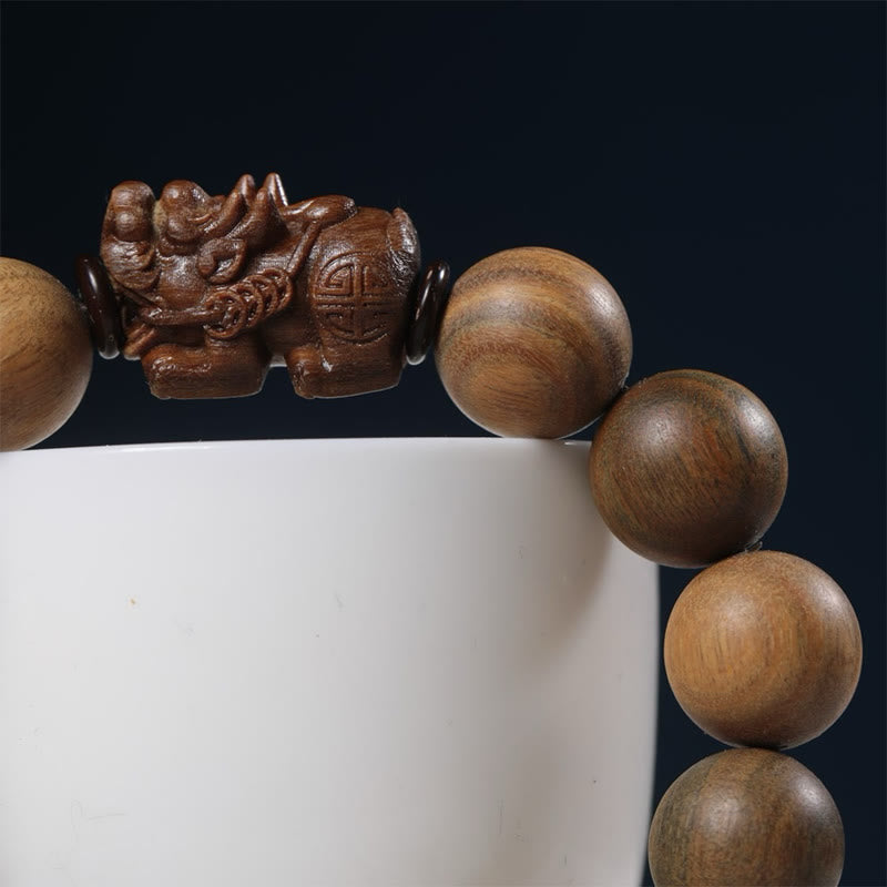 Green Sandalwood Pixiu Attract Wealth Bracelet