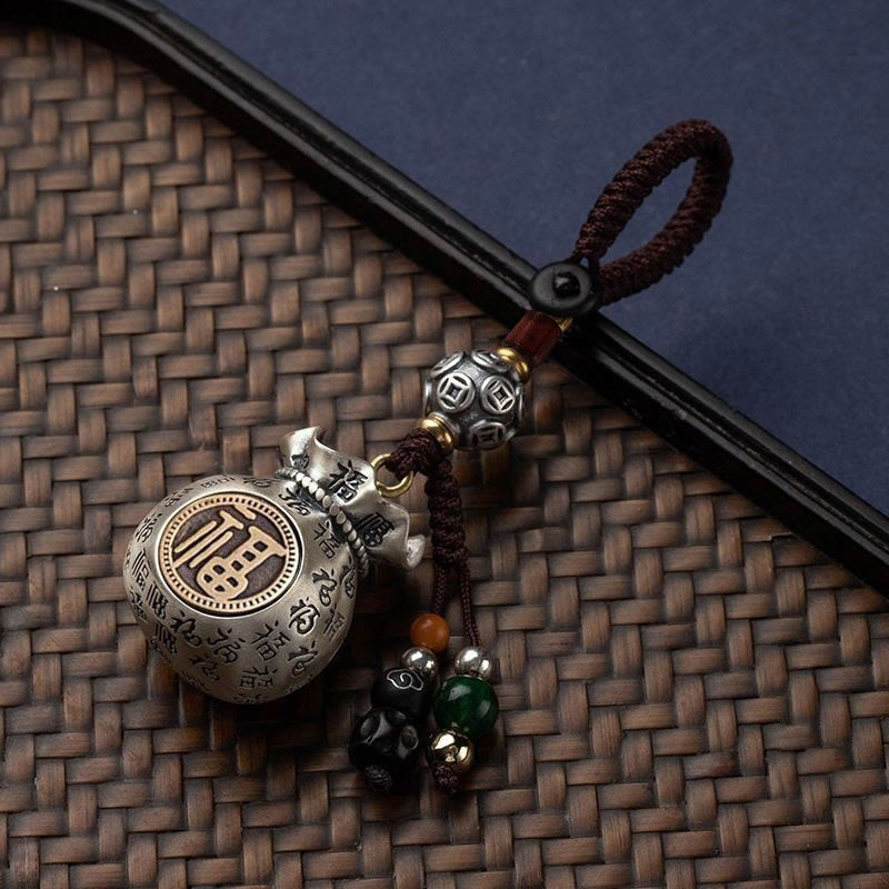 Fu Character Money Bag Making Money Every Day Fortune Key Chain