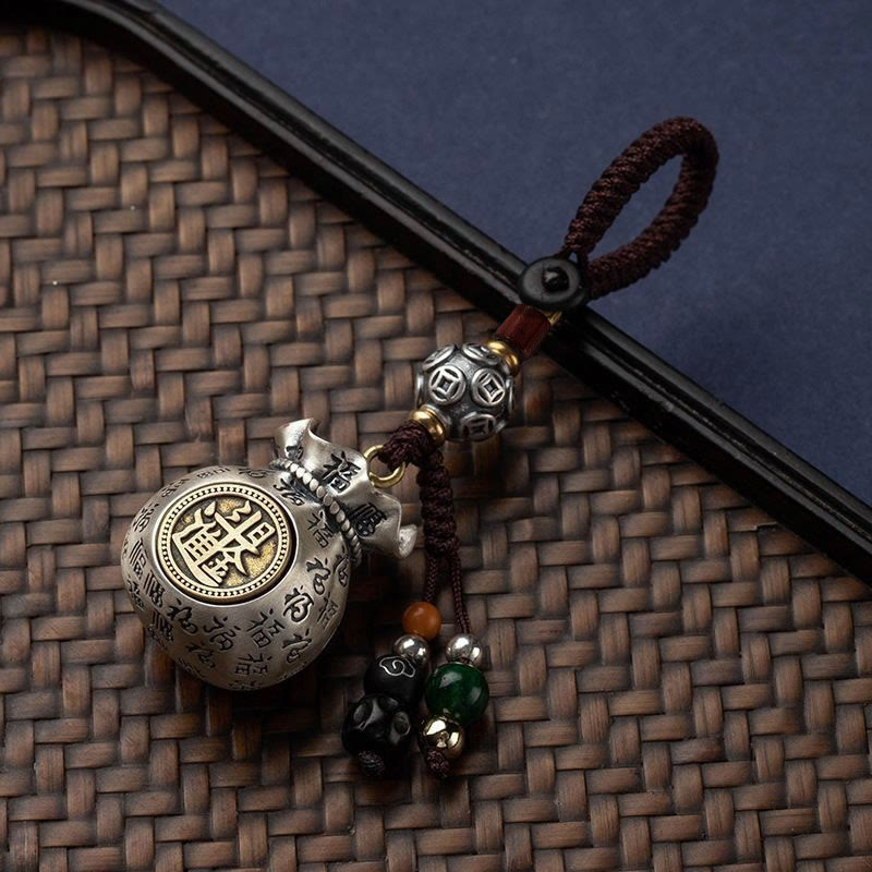 Fu Character Money Bag Making Money Every Day Fortune Key Chain