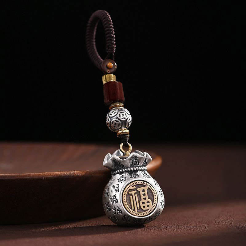 Fu Character Money Bag Making Money Every Day Fortune Key Chain
