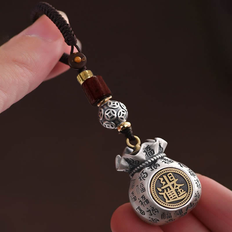 Fu Character Money Bag Making Money Every Day Fortune Key Chain