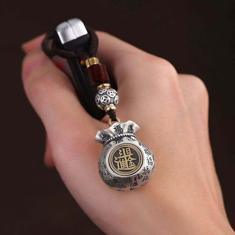 Fu Character Money Bag Making Money Every Day Fortune Key Chain