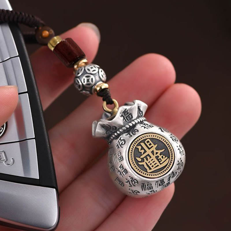 Fu Character Money Bag Making Money Every Day Fortune Key Chain