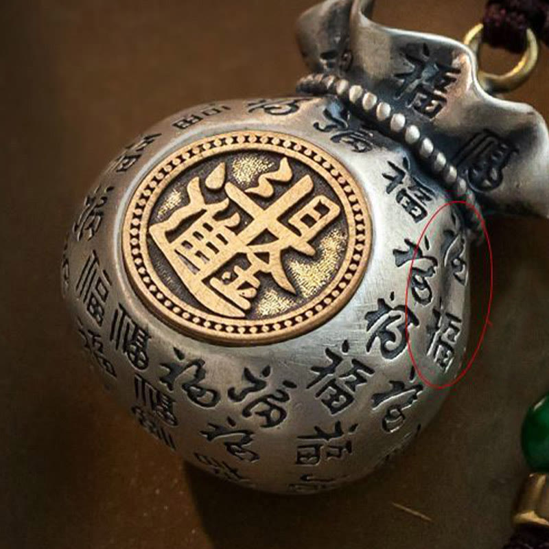 Fu Character Money Bag Making Money Every Day Fortune Key Chain
