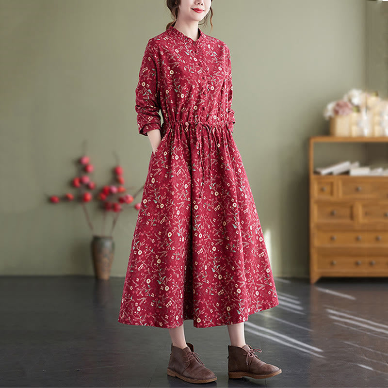 Breathable Cotton Linen Relaxed Midi Dress for Mindful Living