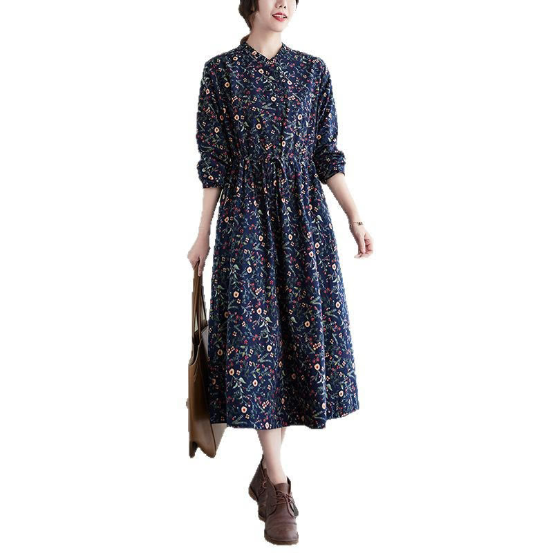 Breathable Cotton Linen Relaxed Midi Dress for Mindful Living