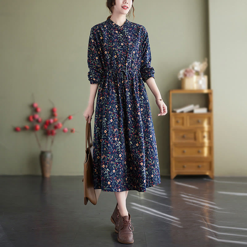 Breathable Cotton Linen Relaxed Midi Dress for Mindful Living