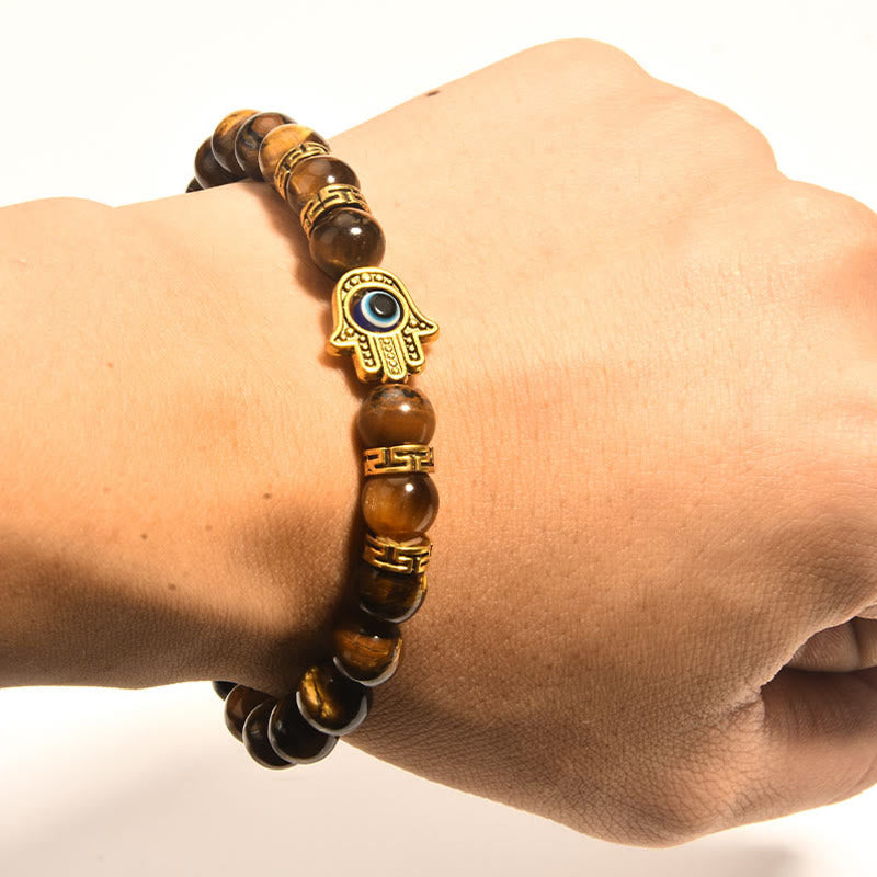 Tiger Eye Beads Evil Eye Courage Bracelet
