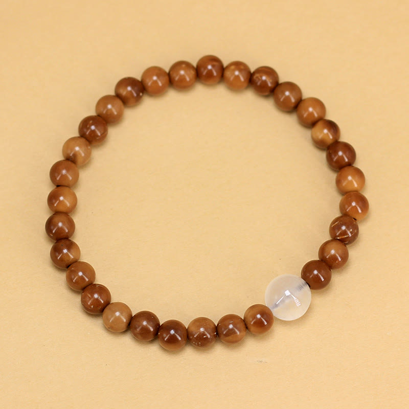 Natural Kuka Seed and Agate Stone Organic Minimalist Bracelet