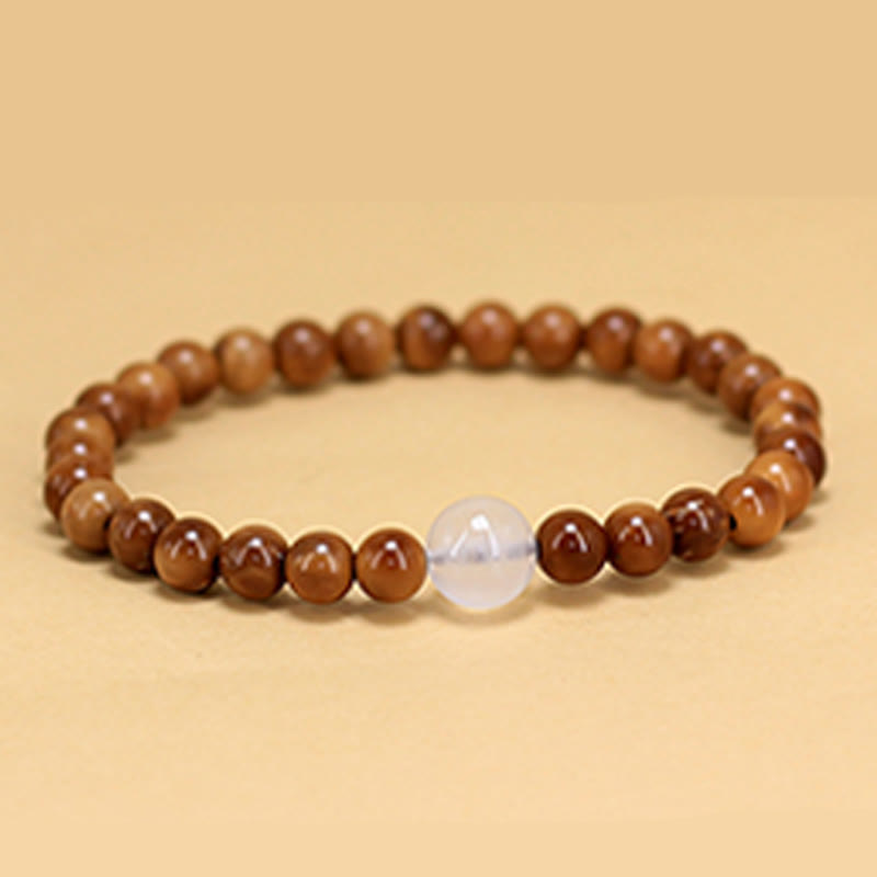 Natural Kuka Seed and Agate Stone Organic Minimalist Bracelet