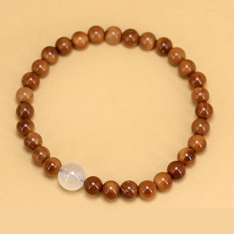 Natural Kuka Seed and Agate Stone Organic Minimalist Bracelet