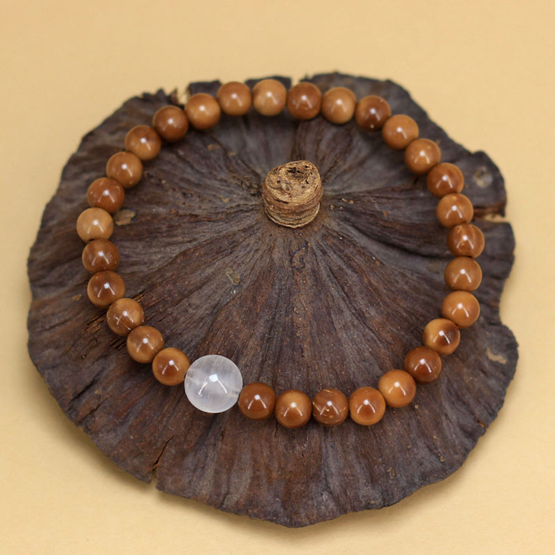 Natural Kuka Seed and Agate Stone Organic Minimalist Bracelet