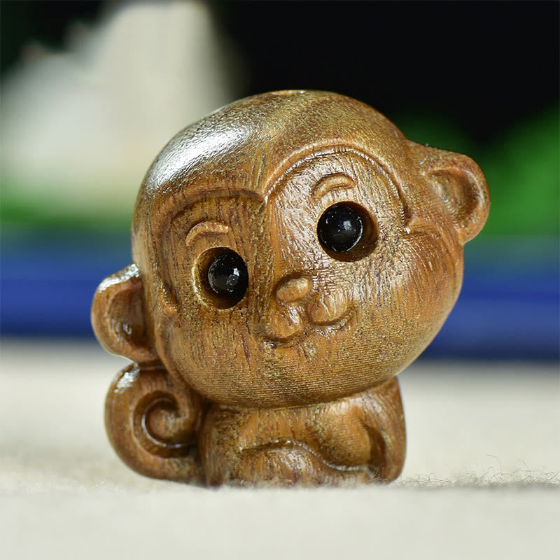Green Sandalwood Small Leaf Red Sandalwood Cute Monkey Animals Peace Decoration
