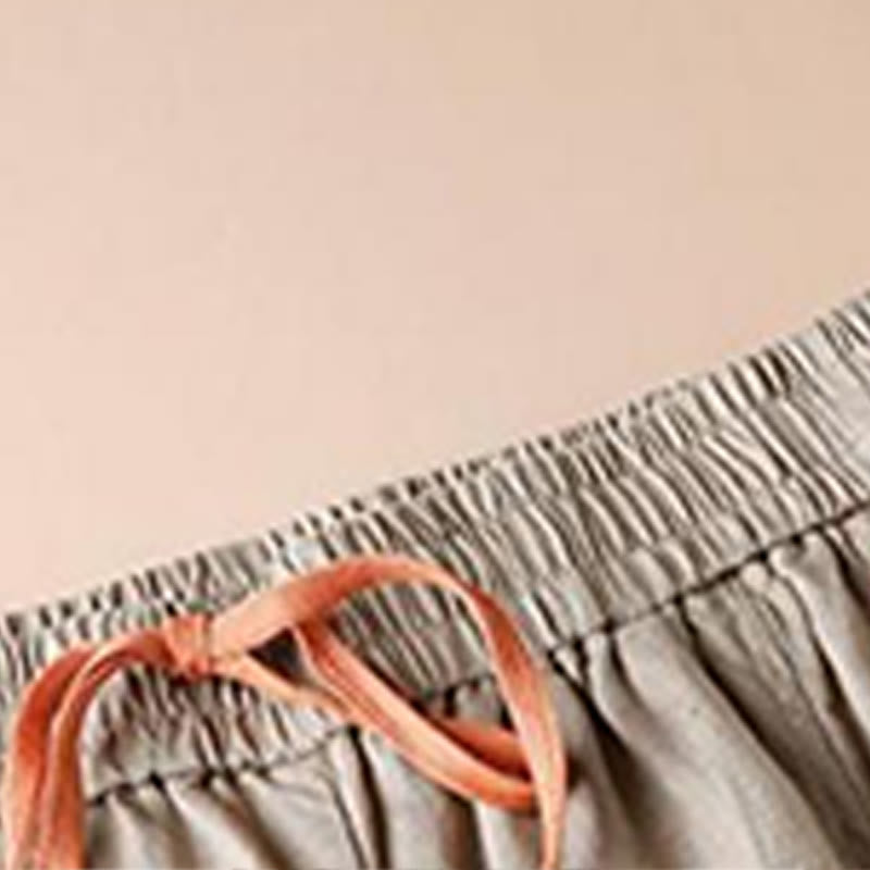 Casual Cotton Slit Hem Women's 7-8 Length Wide Leg Pants With Pockets