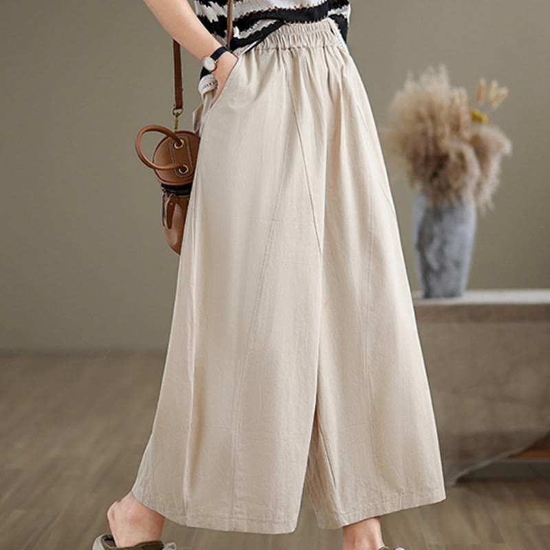 Tactile Cotton Cropped Wide-Leg Meditation Pants