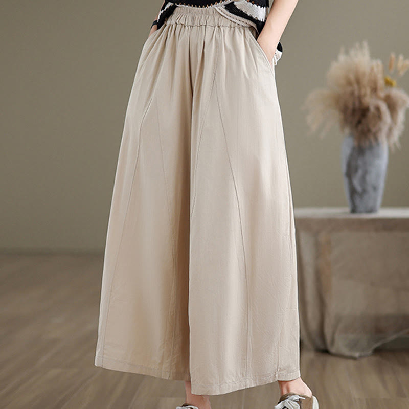 Tactile Cotton Cropped Wide-Leg Meditation Pants