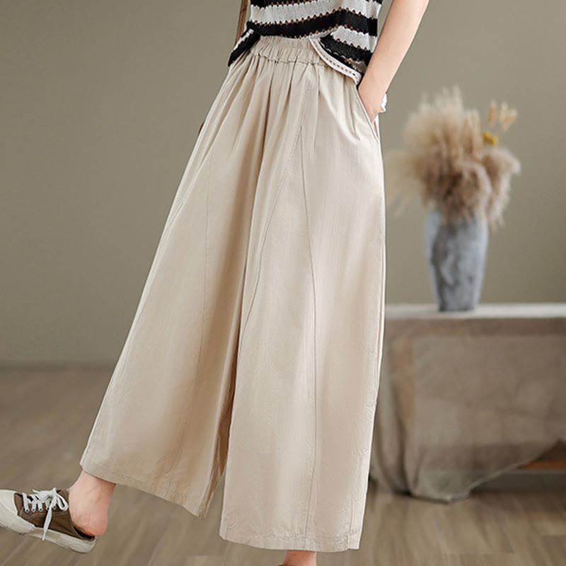 Tactile Cotton Cropped Wide-Leg Meditation Pants