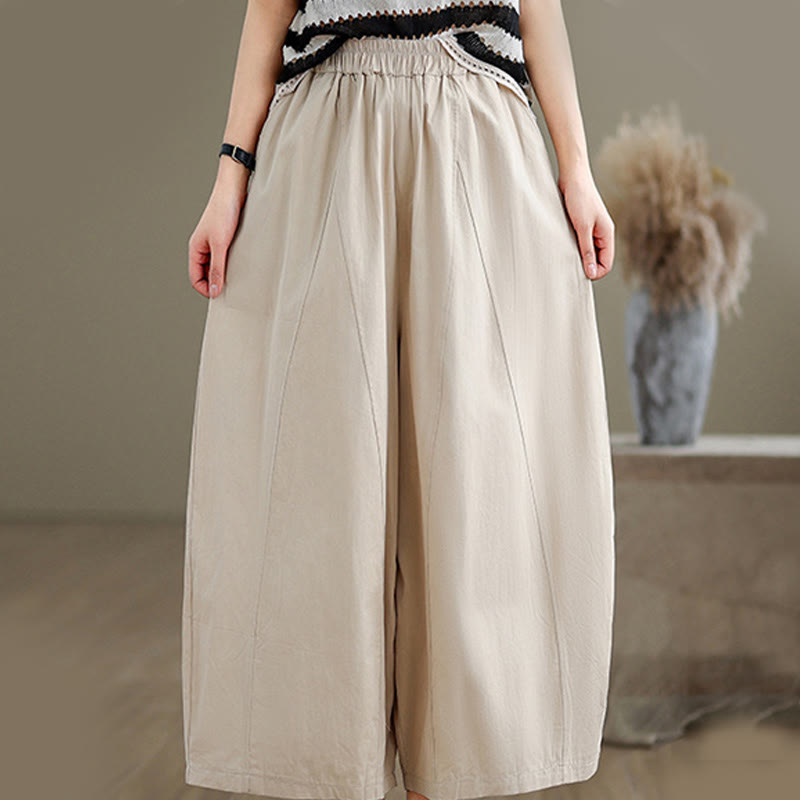 Tactile Cotton Cropped Wide-Leg Meditation Pants