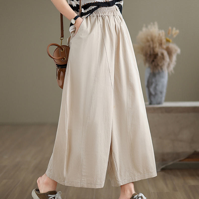 Tactile Cotton Cropped Wide-Leg Meditation Pants