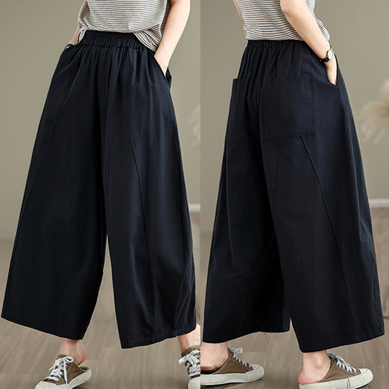 Tactile Cotton Cropped Wide-Leg Meditation Pants