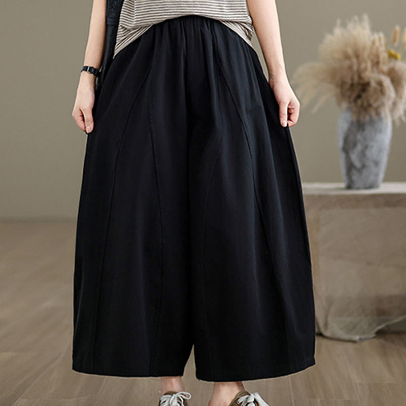 Tactile Cotton Cropped Wide-Leg Meditation Pants