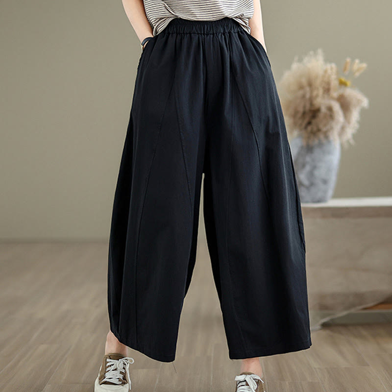 Tactile Cotton Cropped Wide-Leg Meditation Pants