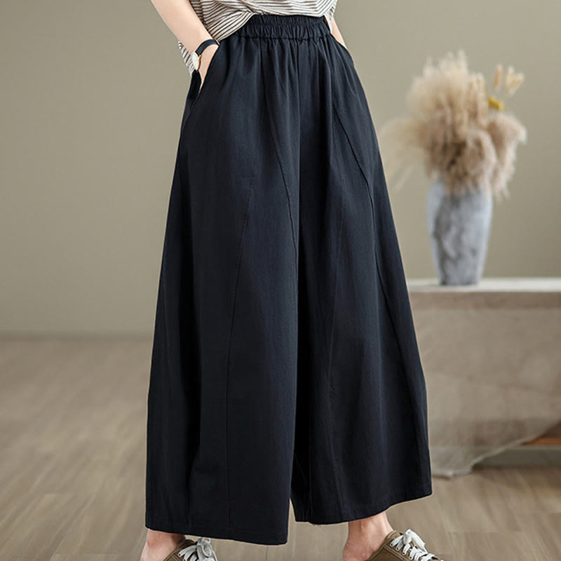 Tactile Cotton Cropped Wide-Leg Meditation Pants