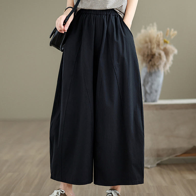 Tactile Cotton Cropped Wide-Leg Meditation Pants