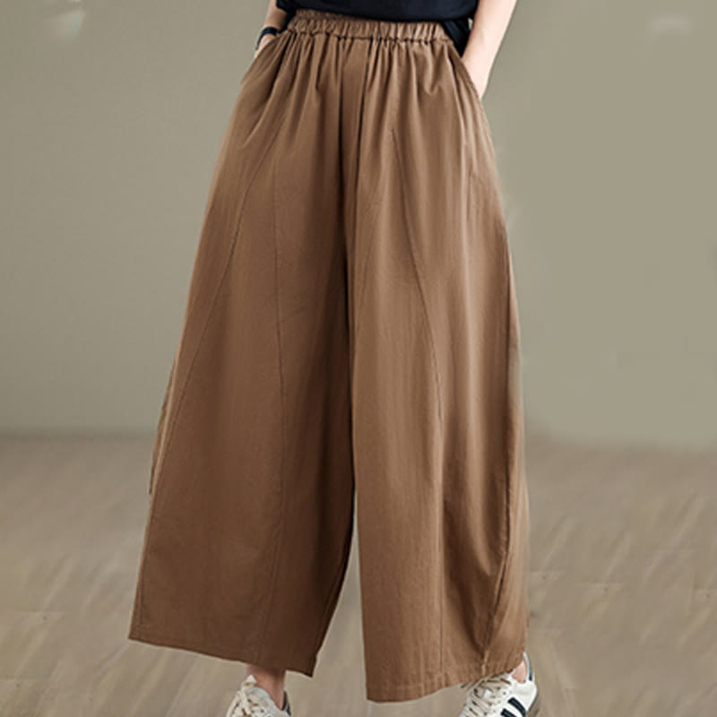 Tactile Cotton Cropped Wide-Leg Meditation Pants