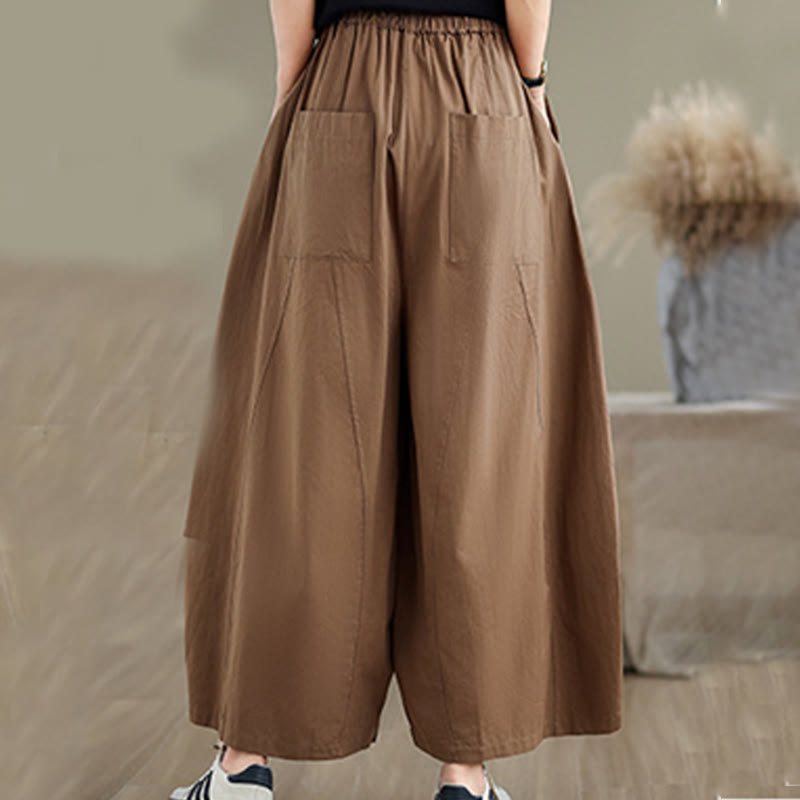 Tactile Cotton Cropped Wide-Leg Meditation Pants