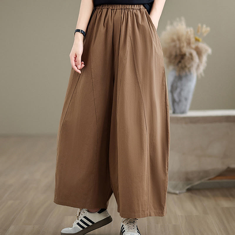 Tactile Cotton Cropped Wide-Leg Meditation Pants