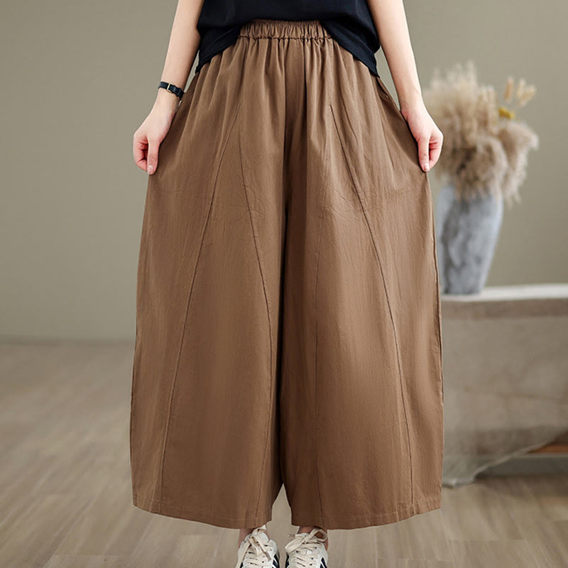 Tactile Cotton Cropped Wide-Leg Meditation Pants