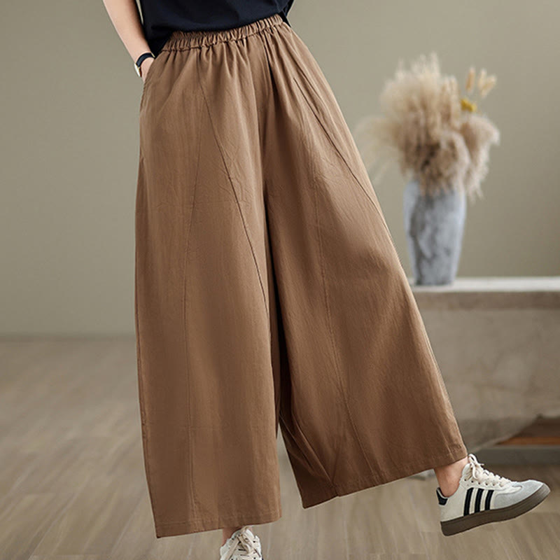Tactile Cotton Cropped Wide-Leg Meditation Pants